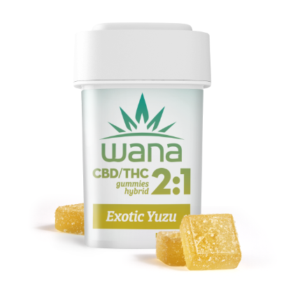 Photograph of product: WANA ORGANIC SOUR EXOTIC YUZU 2:1 CBD GUMMIES 10PK 100MG
