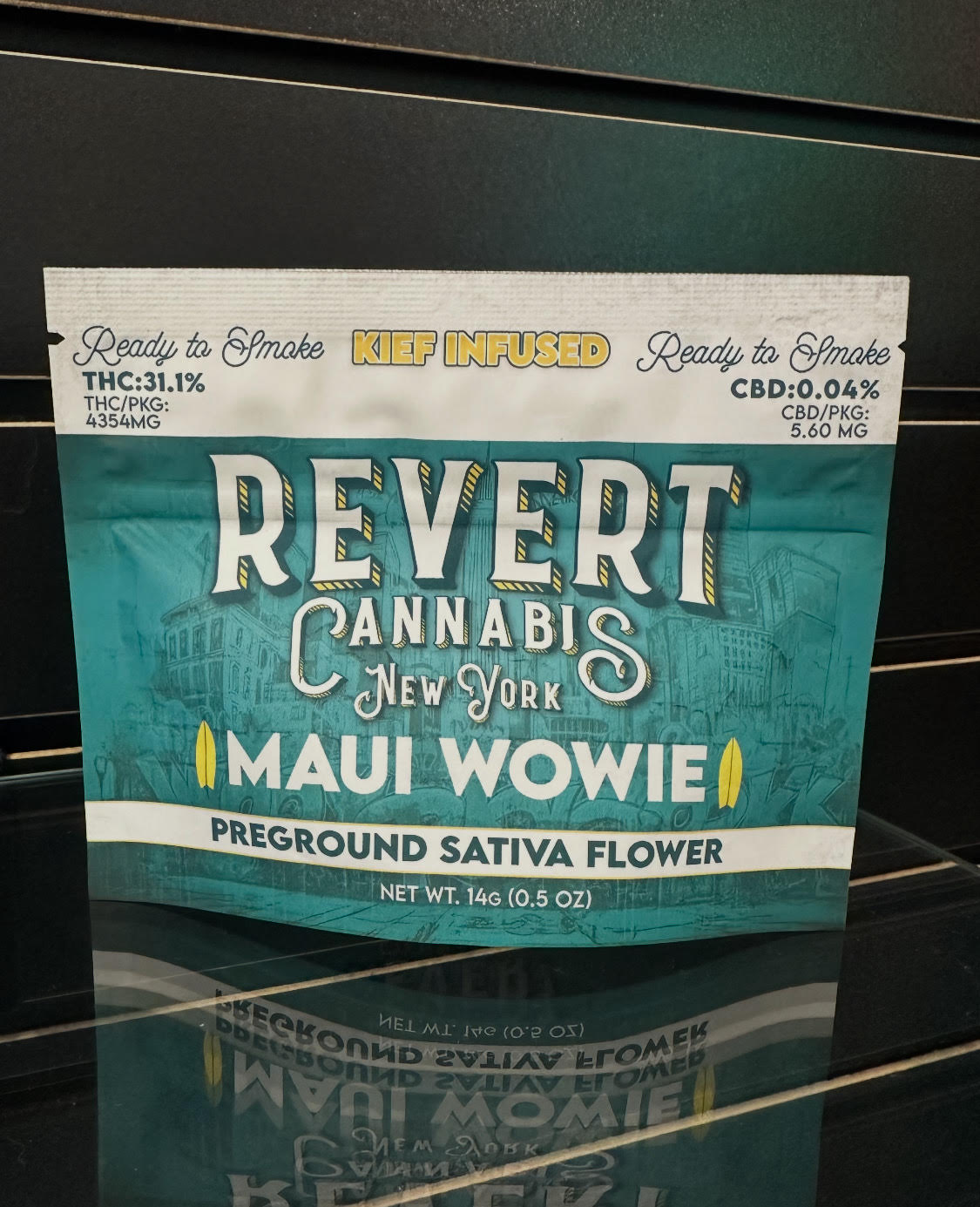 Photograph of product: REVERT | MAUI WOWIE | 14 GRAM KIEF INFUSED PRE-GROUND - 14g