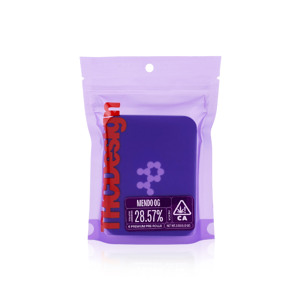 Photograph of product: TH-oui DESIGN - Preroll - Mendo OG - 6Pack Tin - 3.5G