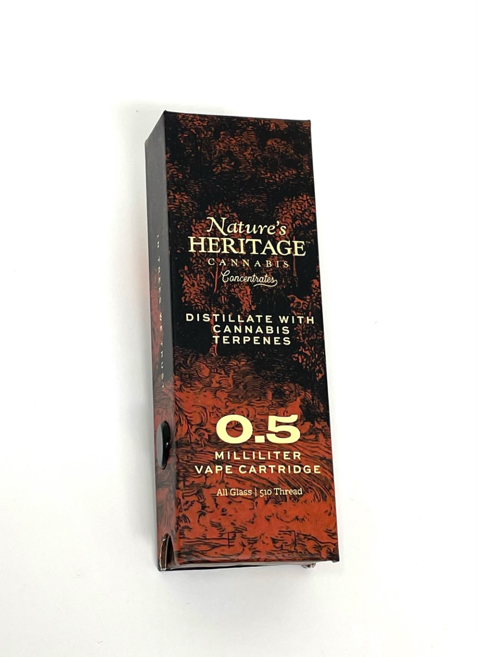 Photograph of Product: Nature's Heritage Buckner Live Resin Cartridge