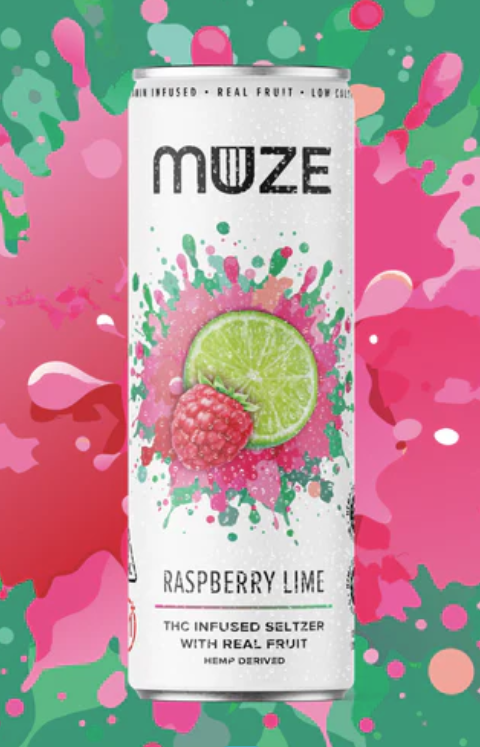 Photograph of product: Beverage | MUZE | Raspberry Lime Seltzer | Single