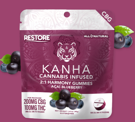 Photograph of product: Acai Blueberry 2:1 Harmony Gummies | 300mg - Kanha