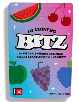 Photograph of product: Bitz | Original Mixed Fruit Variety Gummies | 1:1 Oui'd | 10pk
