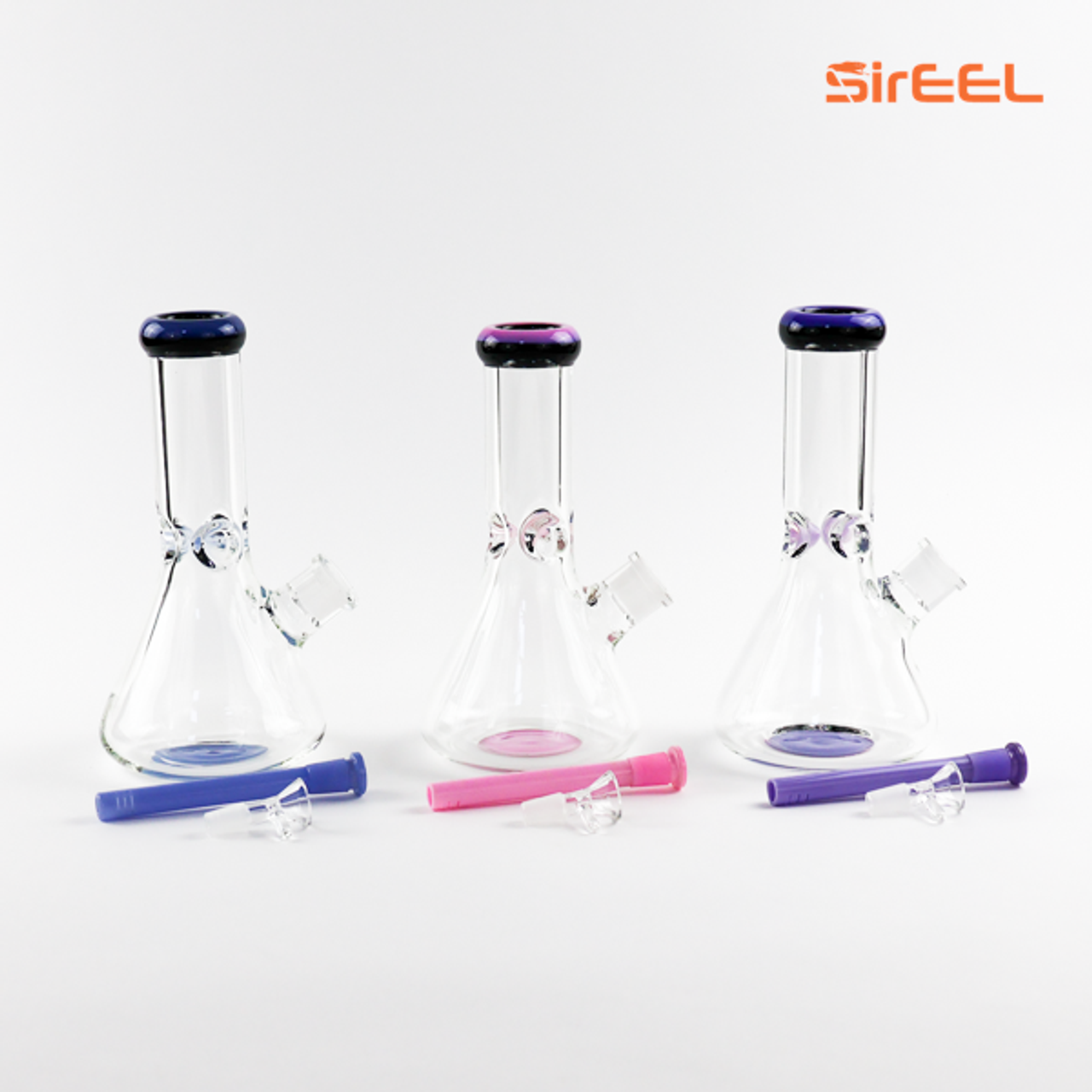 Photograph of product: Color Accent Beaker Bong with Flower Bowl | Assorted Colors