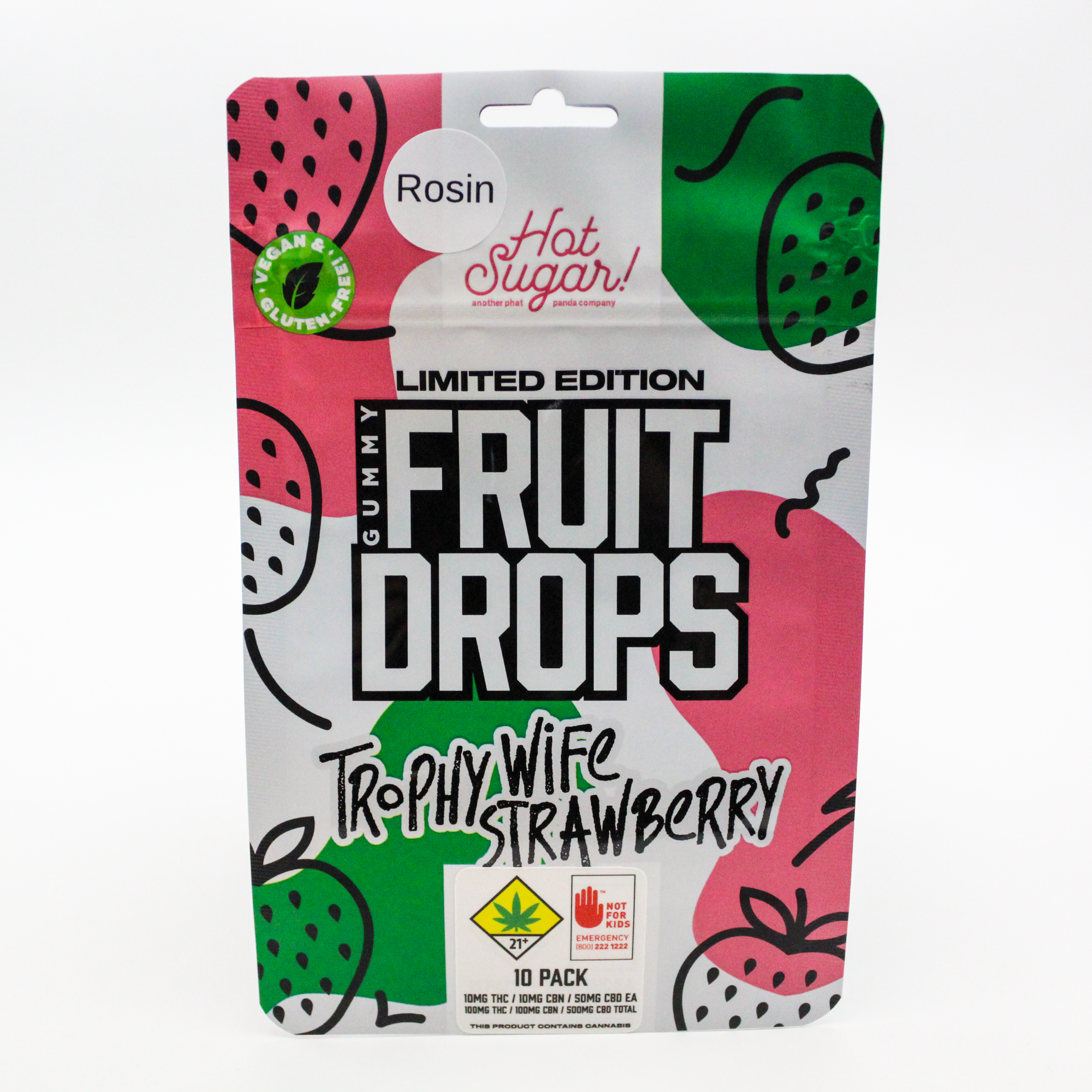 Photograph of product: Trophy Wife Strawberry Fruit Drops - Solventless - Ratio | 1pk | (100mg TH-oui/100mg CBN/500mg CBD)