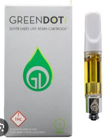 Photograph of product: Green Dot | 1g Silver Label LR Cart | White Apple RZ (H)