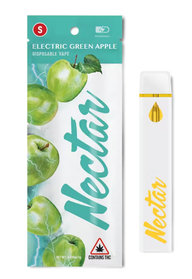 Photograph of product: Electric Green Apple Disposable Vape | 1g | 90.13% TAC