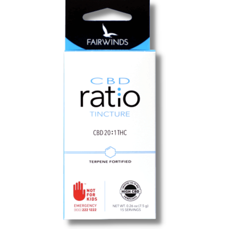 Photograph of product: Ratio 20:1 CBD Tincture 200mg Infused Tincture Liquid Edible .25oz (Fairwinds Manufacturing)