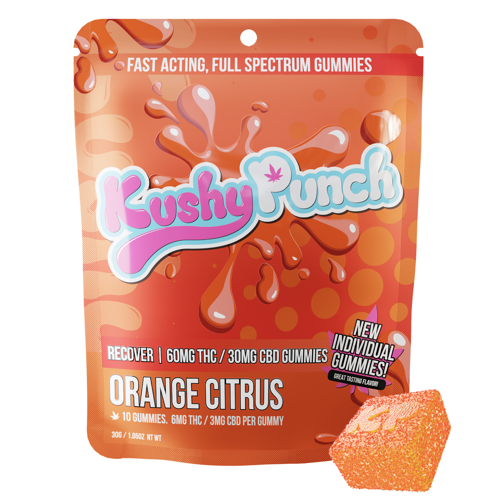 Photograph of product: Gummies 70mg - Orange Citrus [7mg TH-oui + 3mg CBD per piece]