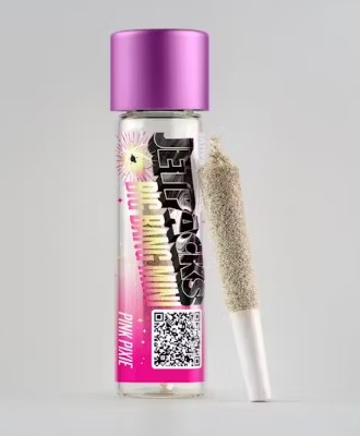 Photograph of product: Jetpacks | Pink Pixie | Oui'd | Bigger Bang Diamond Live Resin Infused Preroll