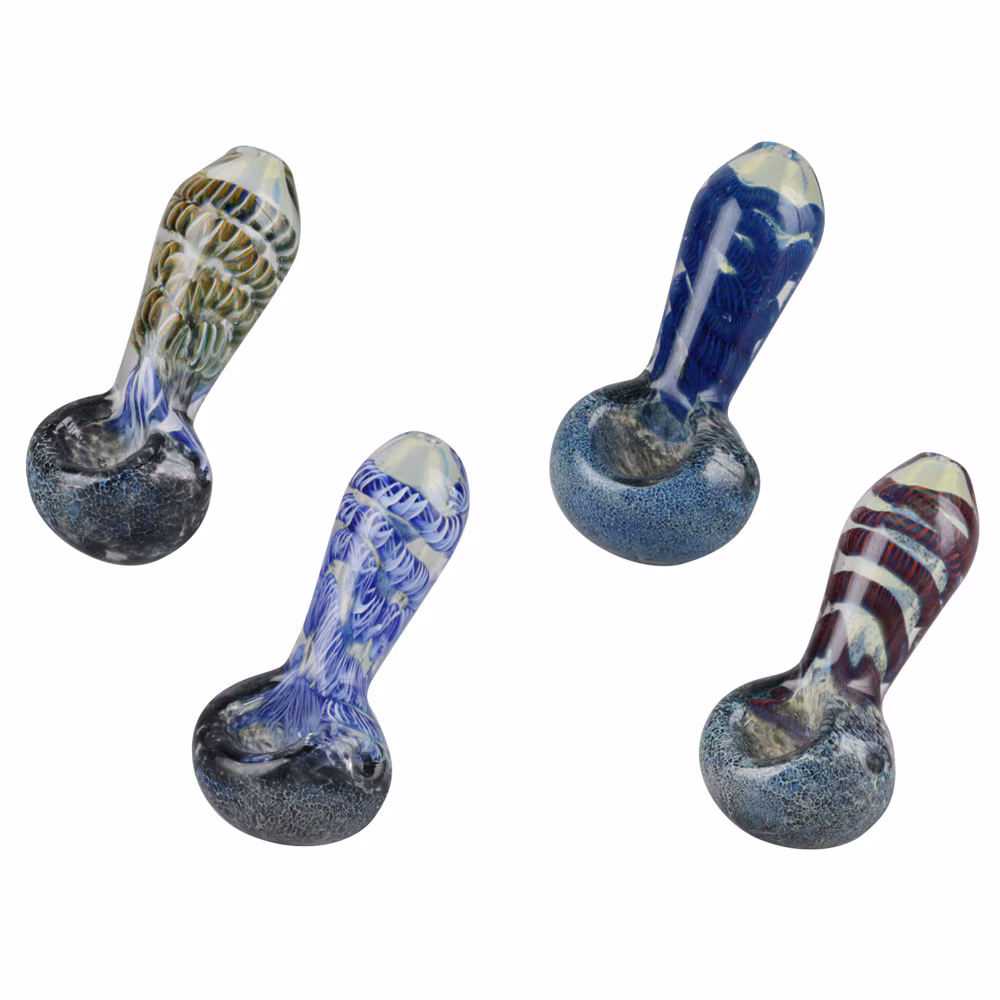 Photograph of product: Oceanic Frit Rope Spoon Pipe | 3.25"