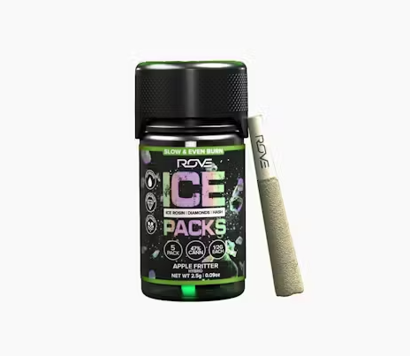 Photograph of product: Rove Ice Packs Apple Fritter Hybrid Infused Preroll 5pk 2.5g