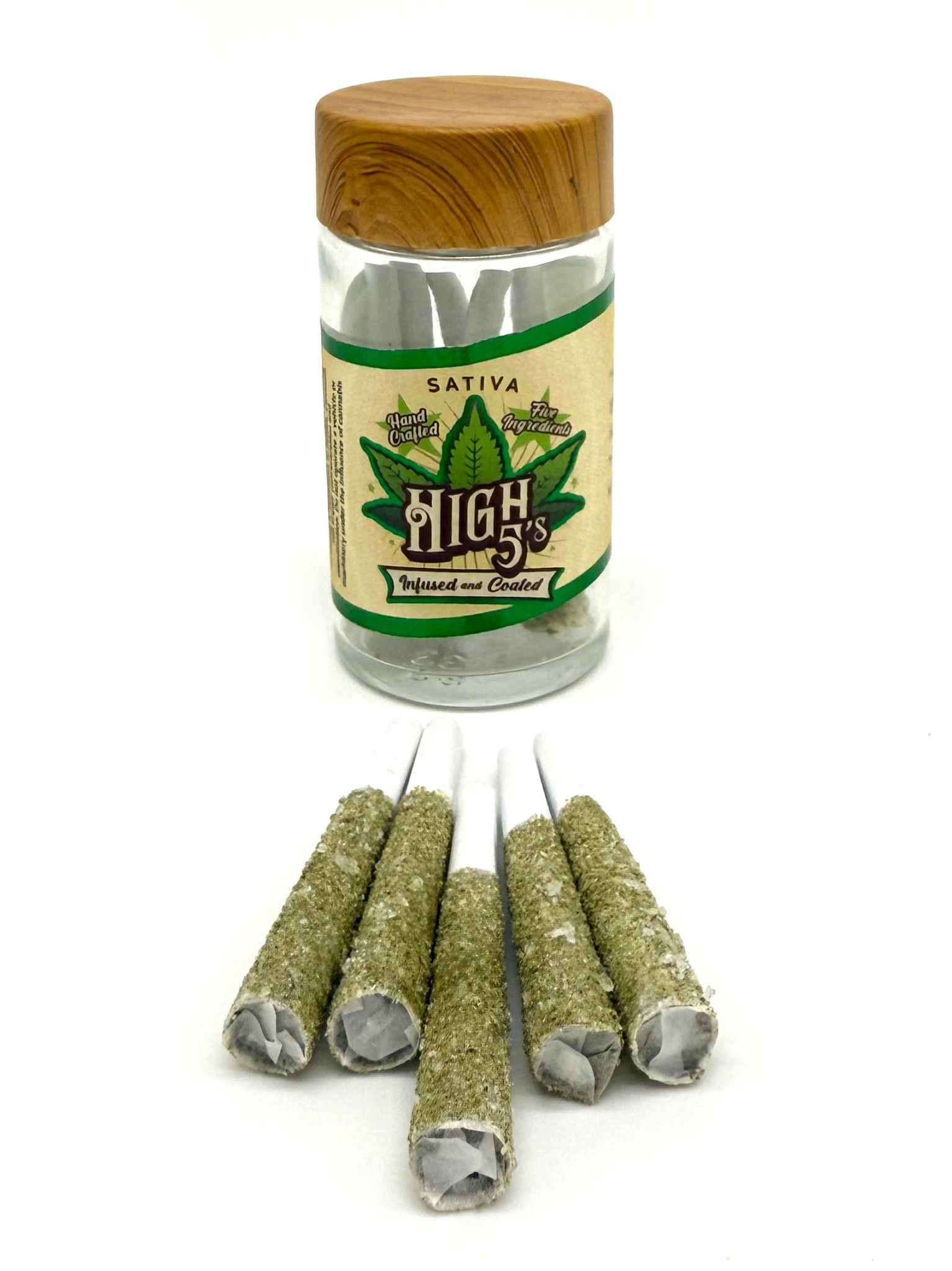 Photograph of Product: High5 - Pineapple Express X Blue Dream X Chem Spill Infused Preroll 5 Pack