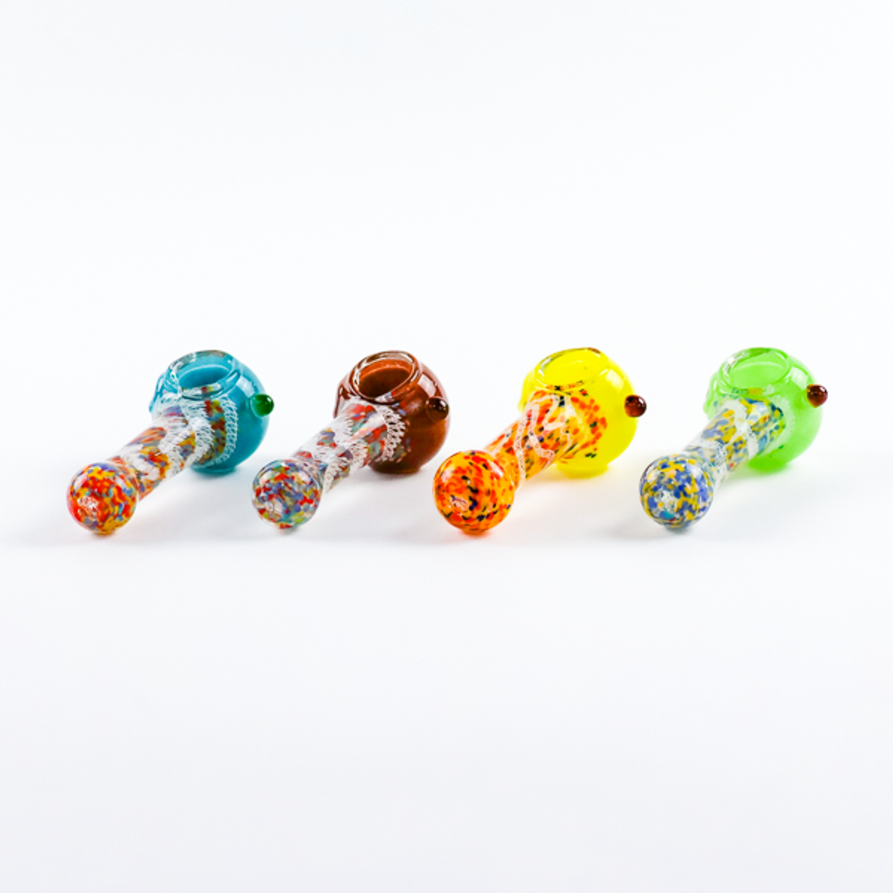 Photograph of product: Latticinio Frit Color Capped Spoon 4.5" Pipe
