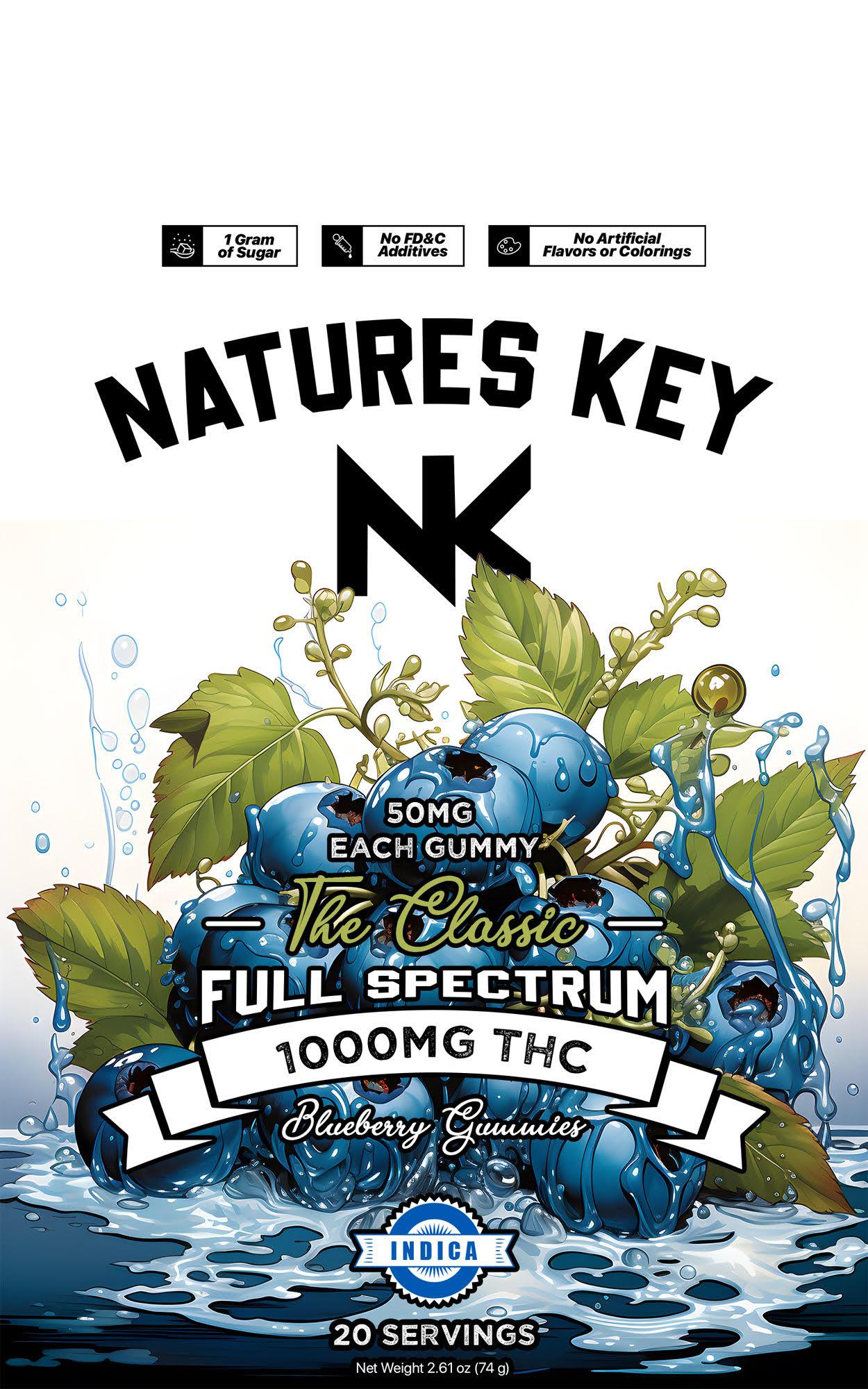 Photograph of product: Nature's Key | Gummies | Blueberry | Oui'd | 1000mg