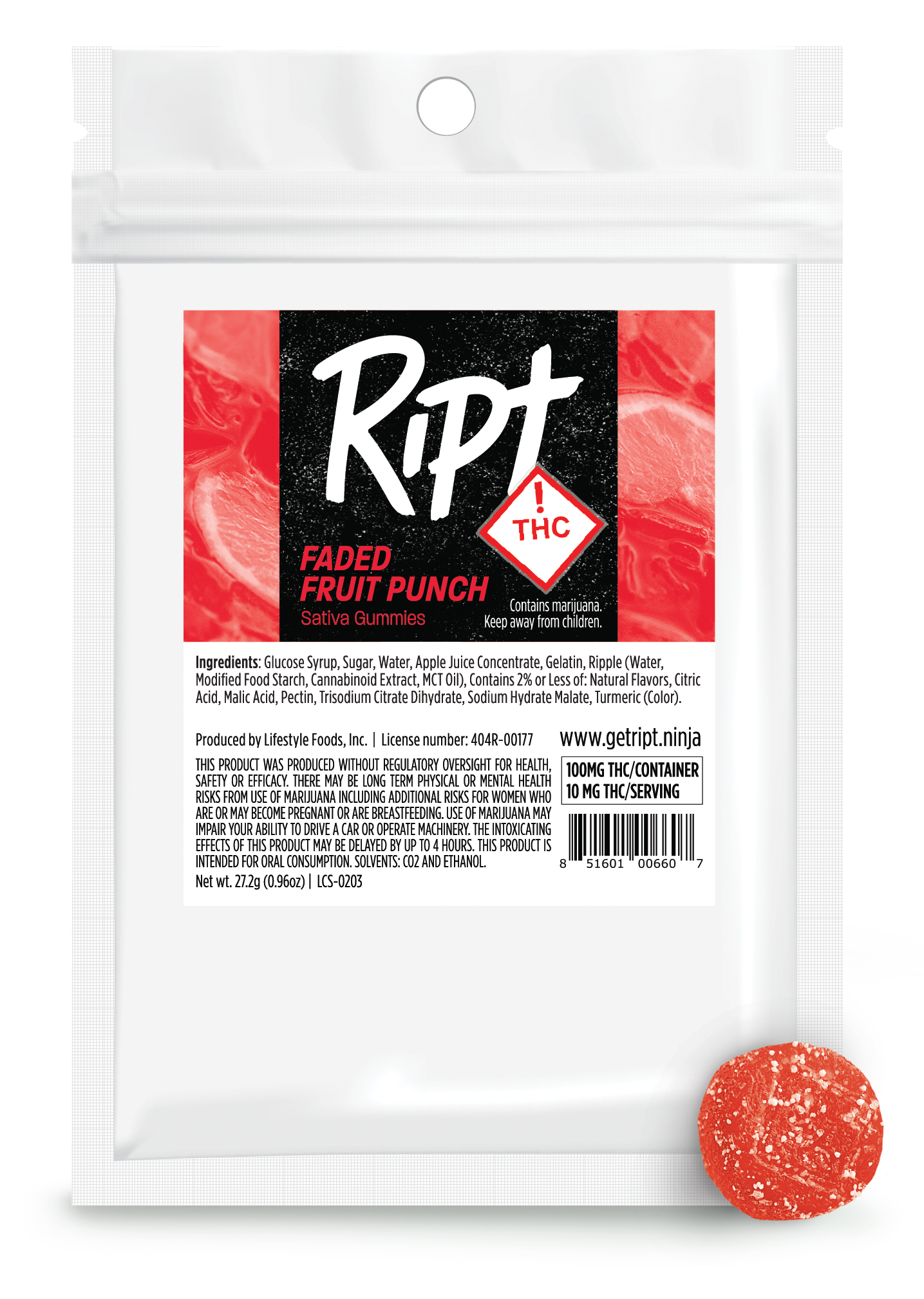 Photograph of product: Faded Fruit Punch - Oui'd (100mg TH-oui)