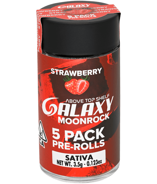 Photograph of product: Strawberry | .7g x 5 Moonrock Infused Pre-Roll Pack - 
