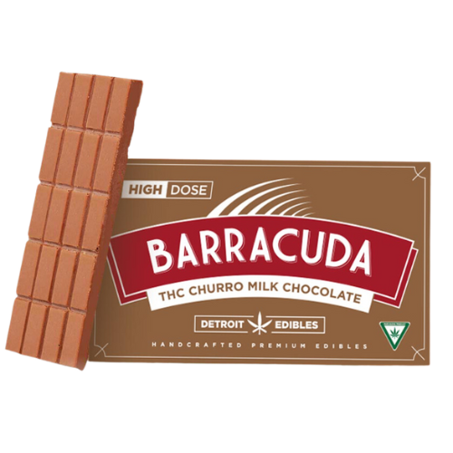 Photograph of product: Churro Milk Chocolate Bar 200mg Barracuda By Detroit Edible Company