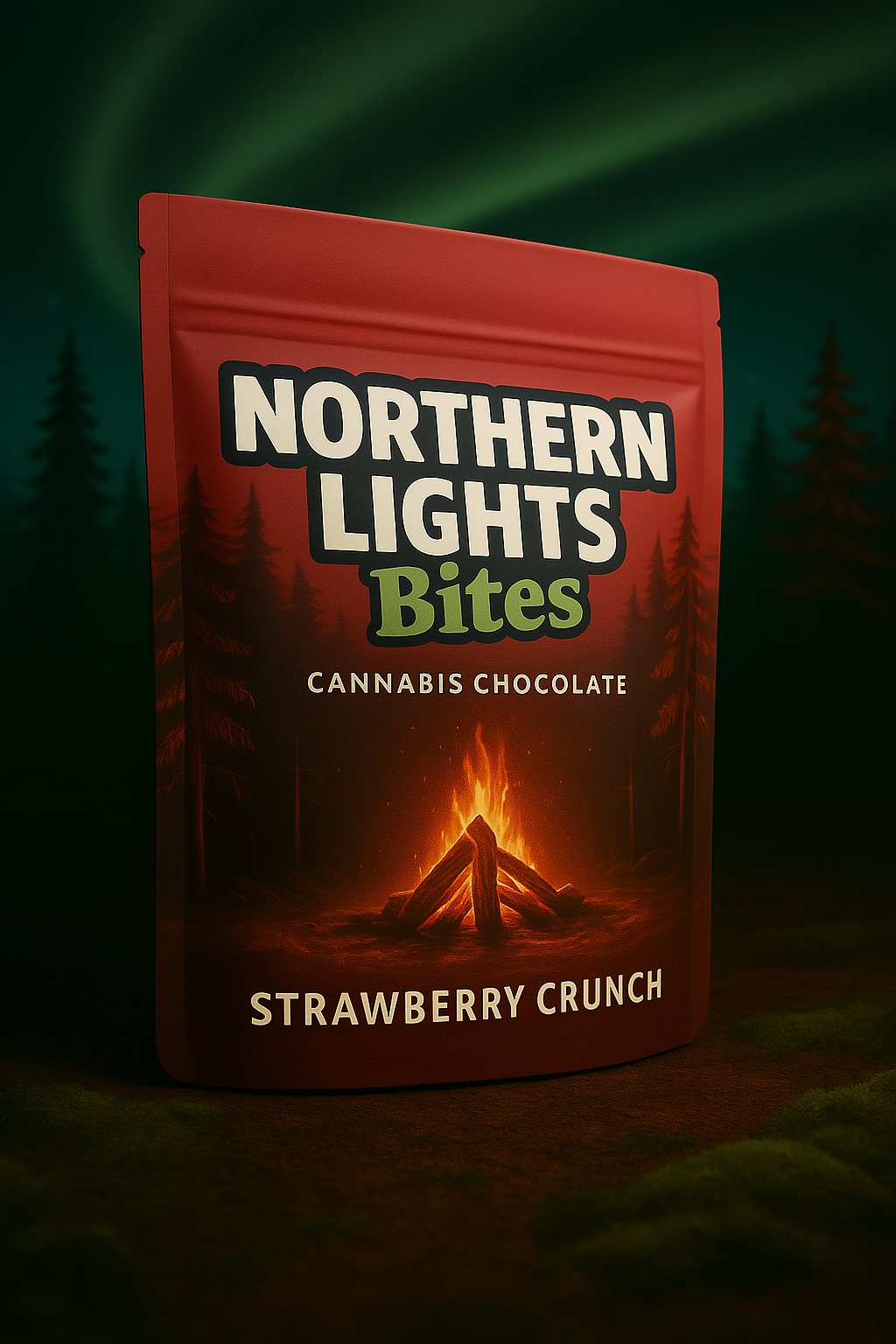 Photograph of product: Strawberry Crunch Chocolate Bites | Northern Lights FX | 200mg