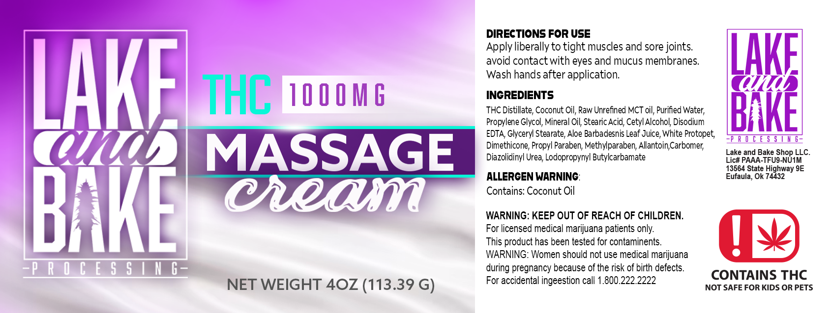 Photograph of product: TOPICAL L&B ALL OVER MASSAGE CREAM 4OZ