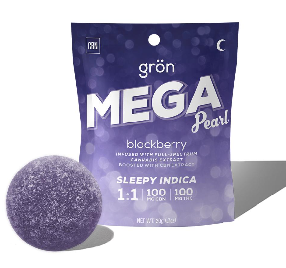 Photograph of Product: GRON 100MG THC:100MG CBN BLACKBERRY MEGA PEARL