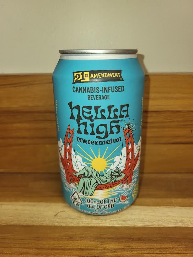 Photograph of product: 21st Amendment | Hella High Watermelon | 100mg