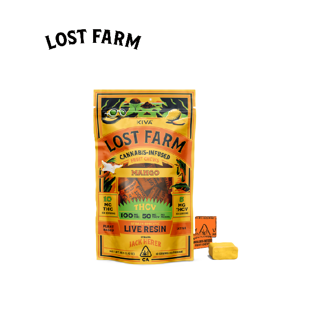 Photograph of product: 10:5 MANGO JACK HERER TH-ouiV 100MG LIVE RESIN 10 PACK FRUIT CHEWS