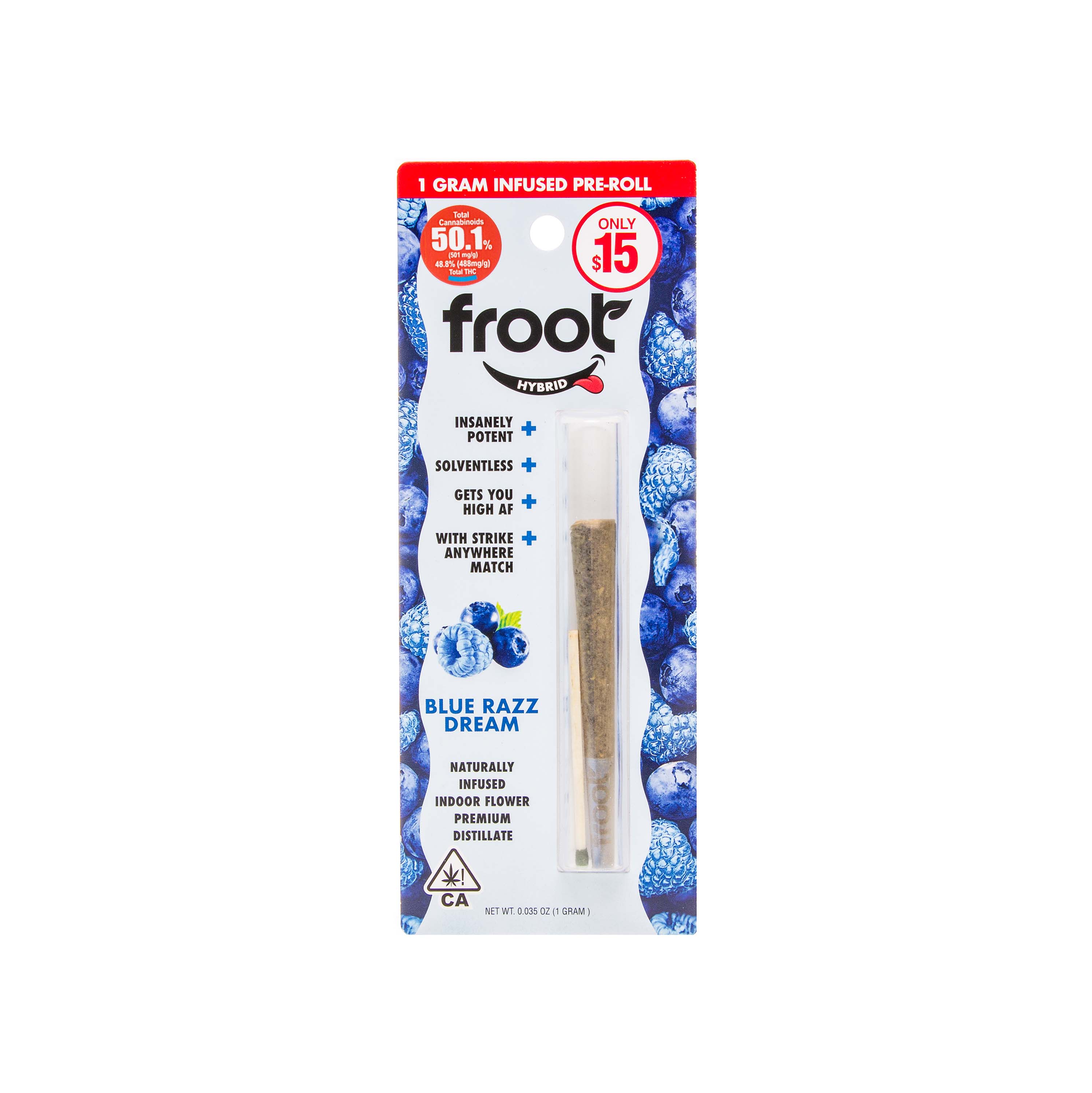 Photograph of product: Froot | Blue Razz Dream Infused Pre-roll (1g)