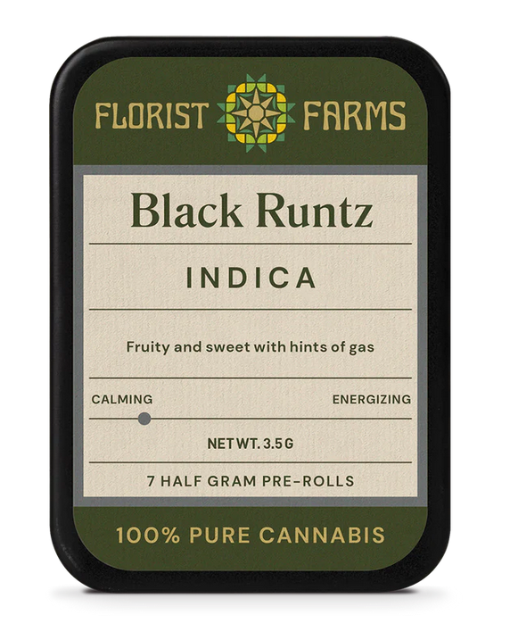 Photograph of Product: Black Runtz | 7 Pack Pre rolls | Indica  | Florist Farms