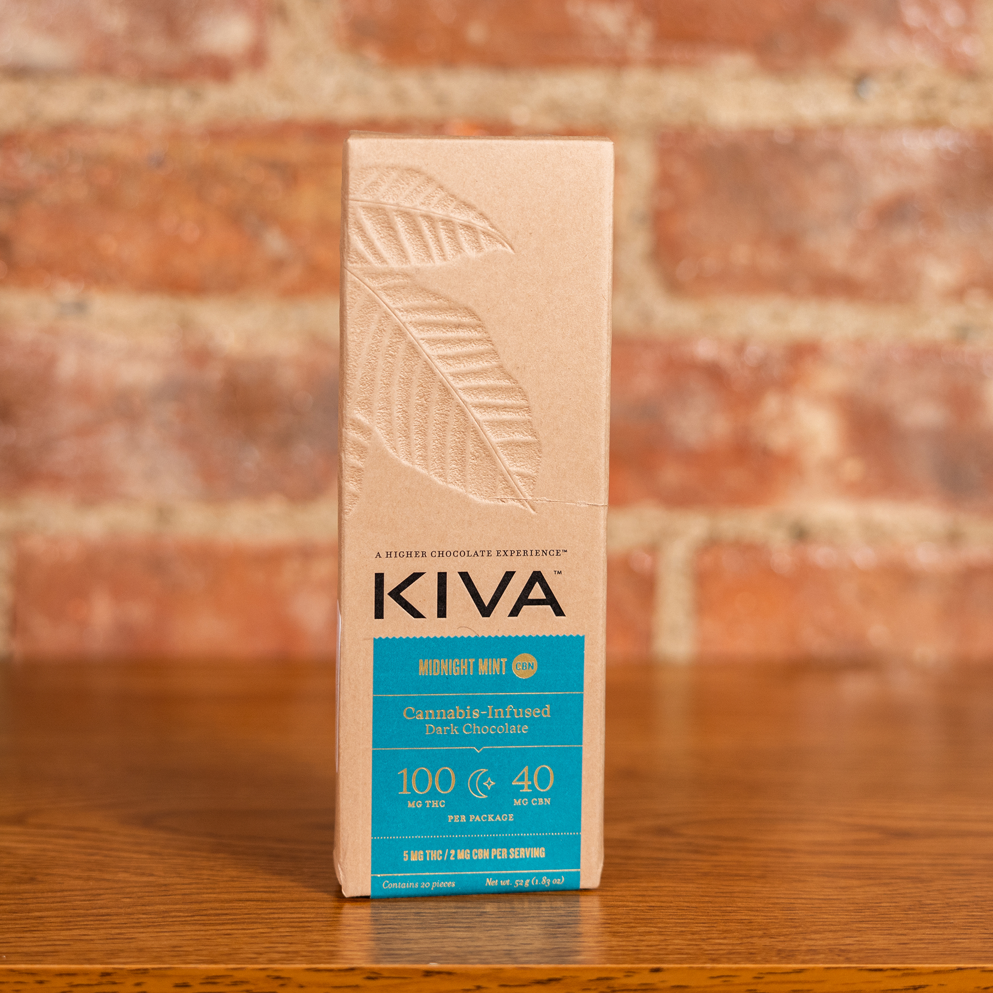 Photograph of product: KIVA BARS - DARK CHOCOLATE MIDNIGHT MINT - CBN 5:2 - 100MG
