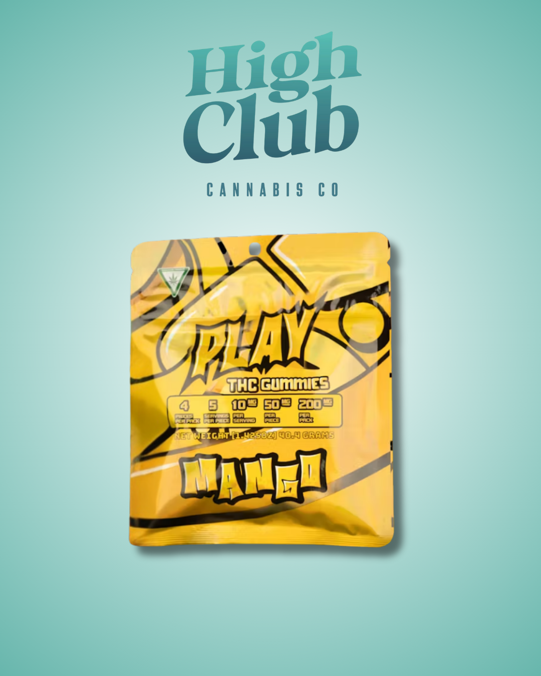 Photograph of product: Play -  Mango Gummies - 200MG - 4pc