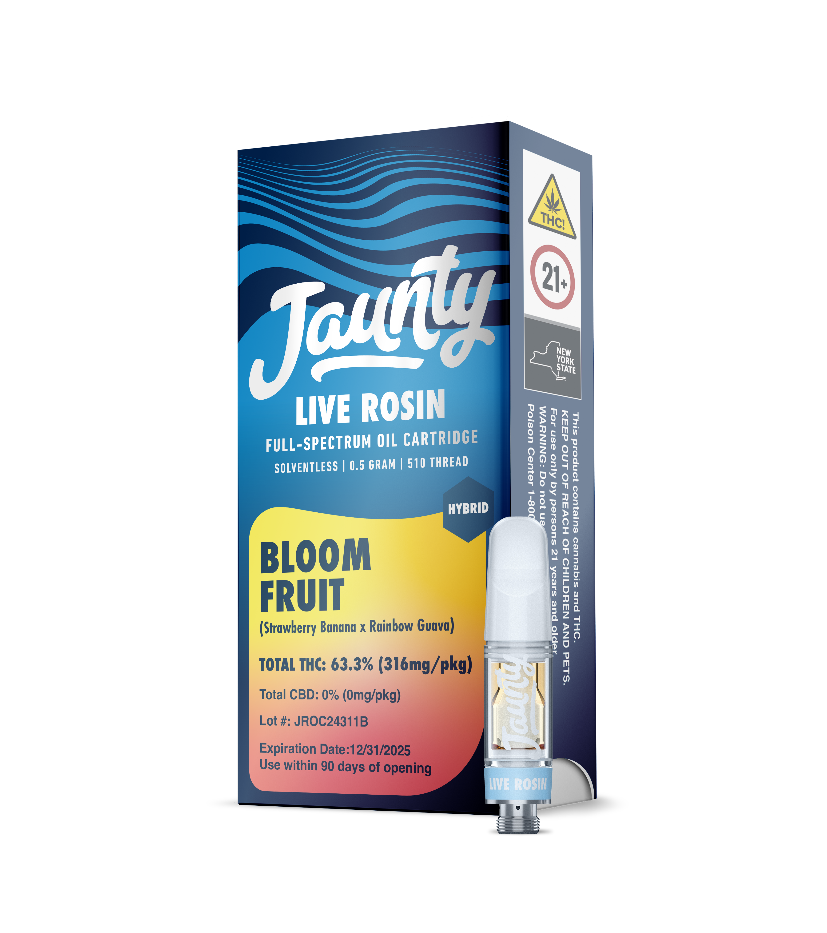 Photograph of product: JAUNTY | LIVE ROSIN VAPE CARTRIDGE | BLOOM FRUIT
