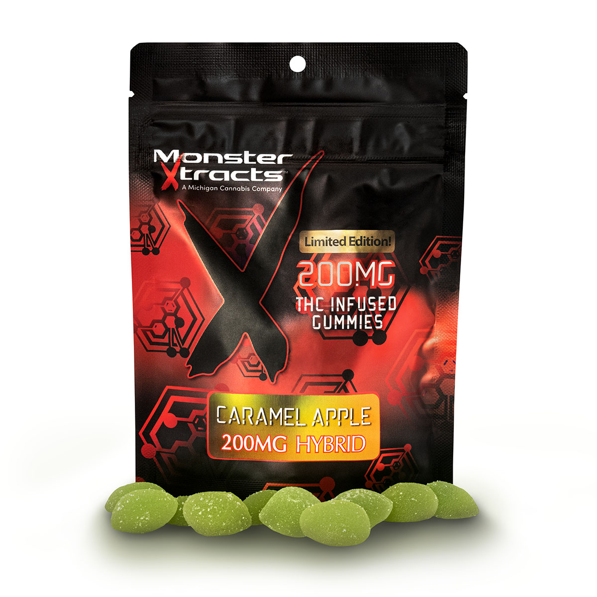 Photograph of product: MonsterX | Caramel Apple | 200MG Gummies