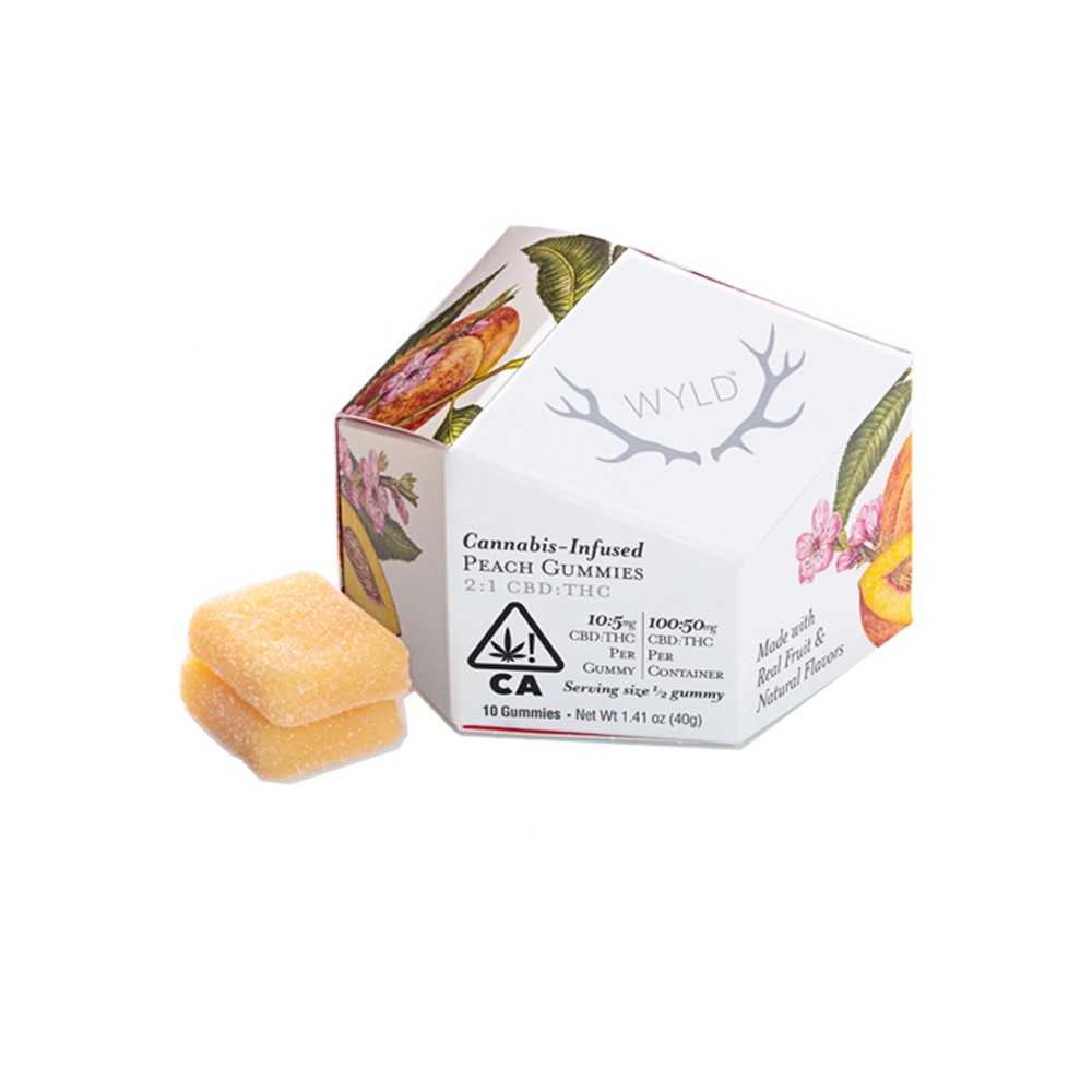 Photograph of product: Peach 2:1 Gummies | 150mg - Wyld