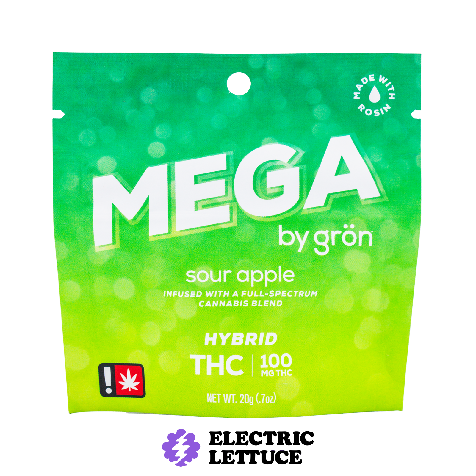 Photograph of product: Gron Sour Apple Mega Pearl 100mg