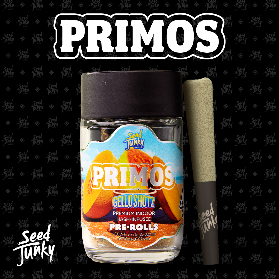 Photograph of product: Seed Junky - 0.6g Bubble au chocolat Infused Pre-Rolls 3g (5pk) - Gello Shotz