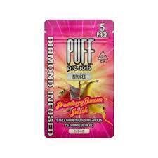 Photograph of product: Puff - (Diamond Infused) - Strawberry Banana Smash (5pk)