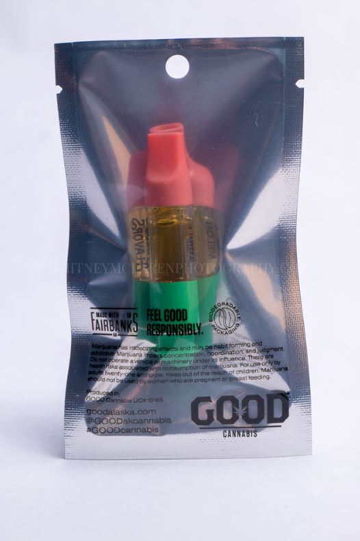 Photograph of product: *Flavors* Triple Melon 1g Vape Cartridge