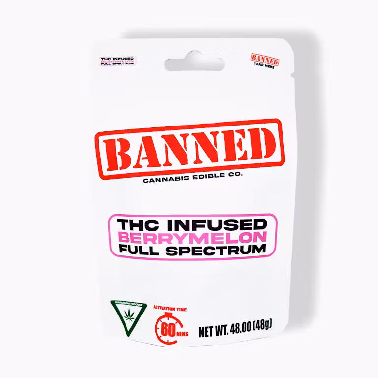 Photograph of product: Banned - 200mg Gummies - Berry Melon