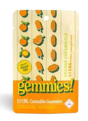 Photograph of product: Gemmies | Orange Dreamsicle 1:1 | Single Cluster Gummy 100mg
