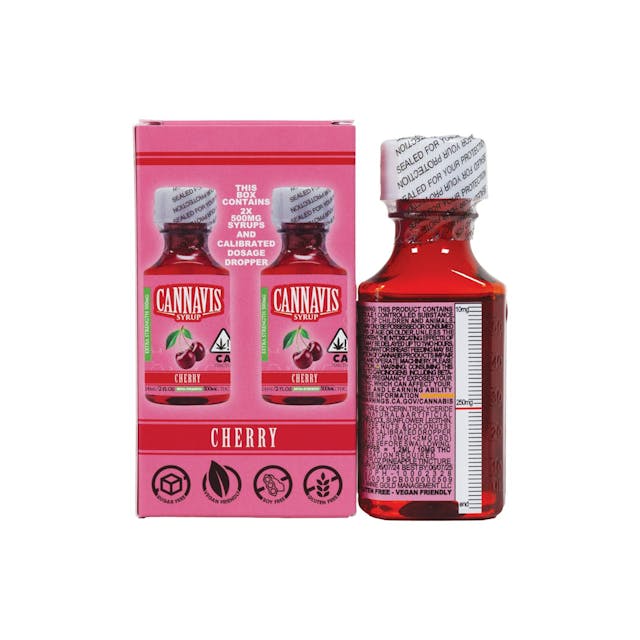 Photograph of product: Cherry Cannavis Syrup 2 Pack - Edible