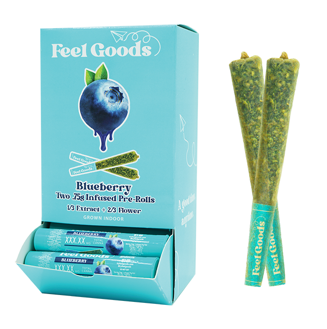 Photograph of product: Feel Goods | Blueberry Infused 2 Pack | Pre-Rolls |