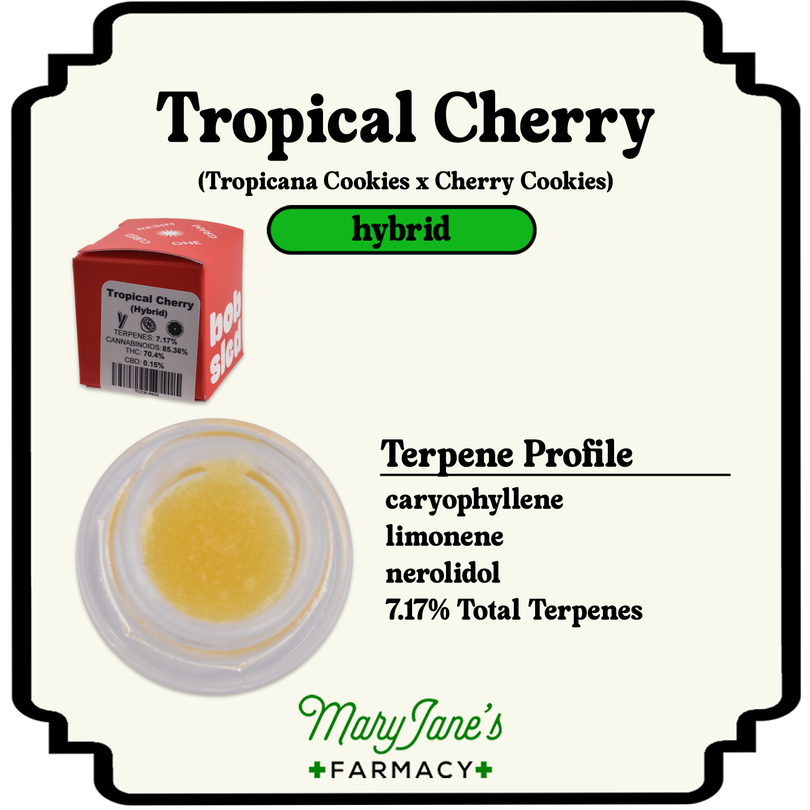 Photograph of product: Tropical Cherry Cured Resin Extract | 1g