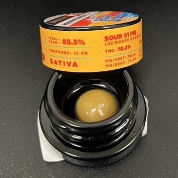 Photograph of product: Live Rosin Badder 1g Sour 91 Pie (Oregrown)