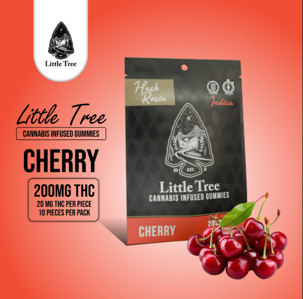 Photograph of product: Cherry | 20mg x 10pk | au chocolat Rosin Infused | Little Tree