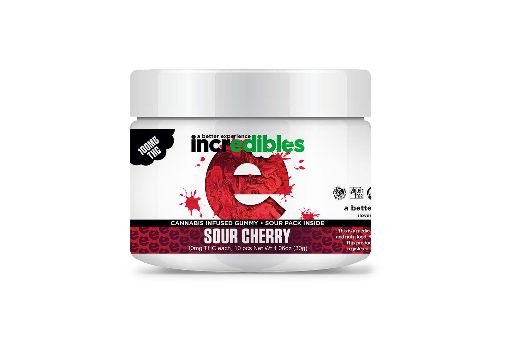 Photograph of product: Sour Cherry Gummies | 100mg