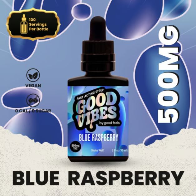 Photograph of product: Blue Raspberry Good Vibes Syrup 500mg (TAX INCLUDED)