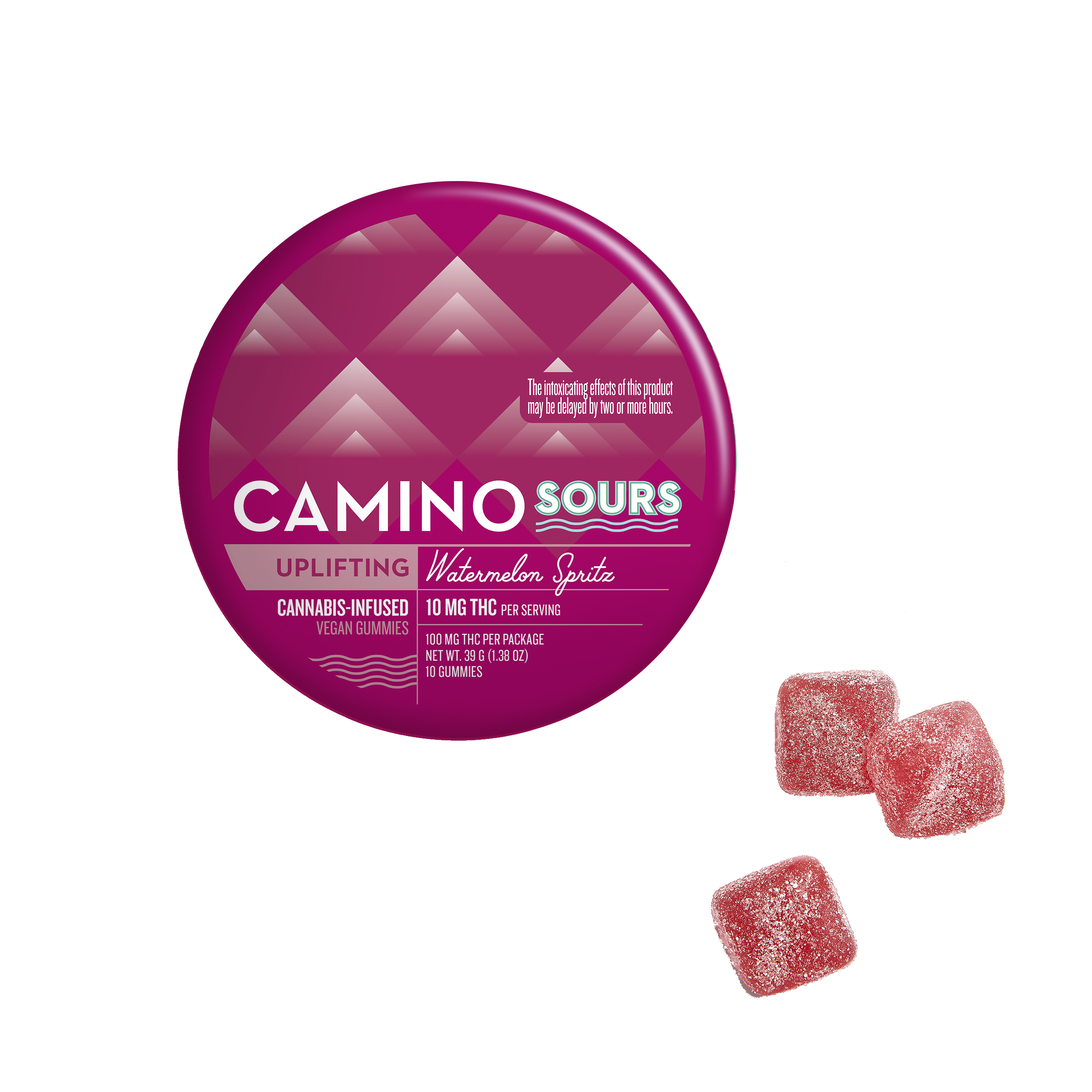 Photograph of product: Camino | Sour Watermelon Spritz | Gummies | 10 pack 100mg