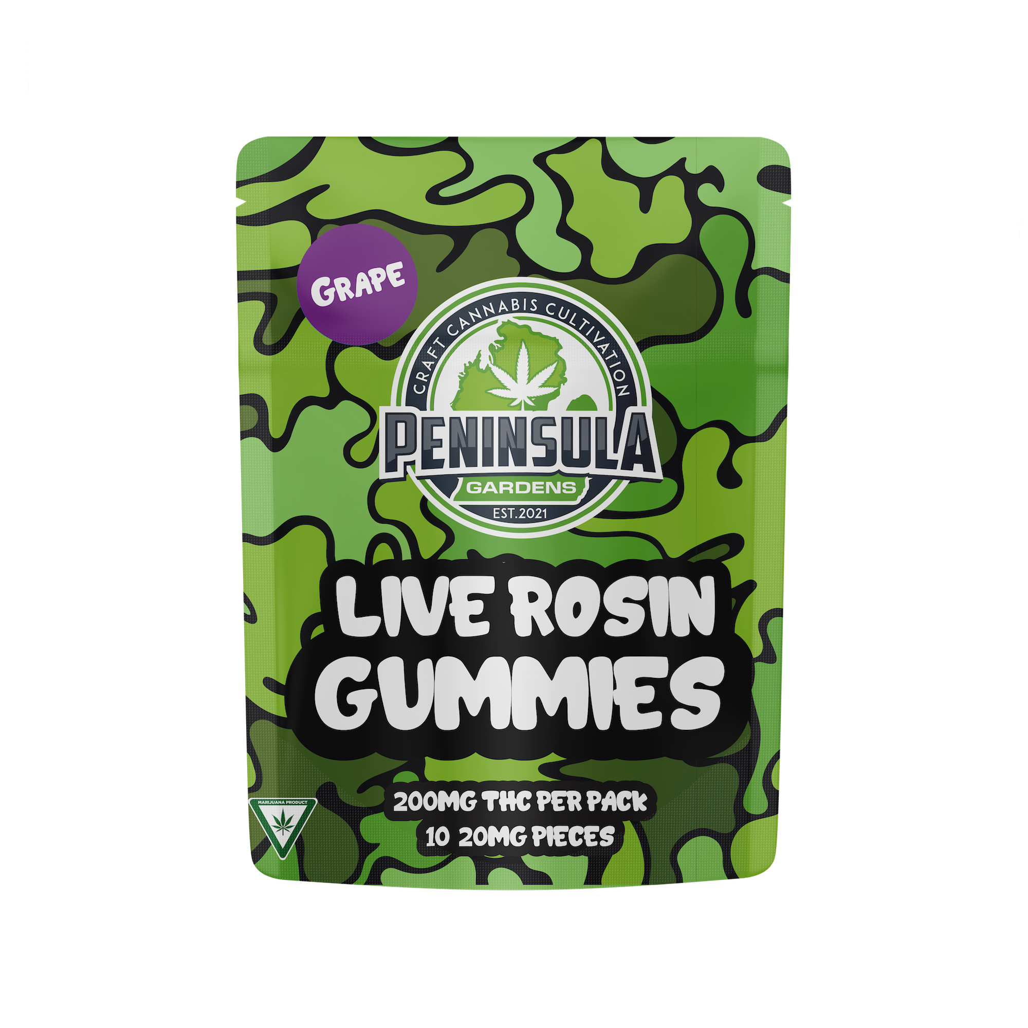 Photograph of product: Peninsula Garden | 200mg Rosin Gummies | Grape