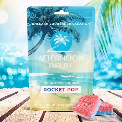 Photograph of product: Afternoon Delite - 2pk Gummies - (200mg) - **ROCKET POP** (9/$20)